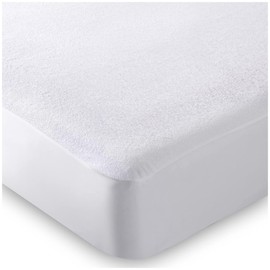 VELVETIO Waterproof Terry Towelling Mattress Protector, Soft Polycotton Non Allergic Fitted Sheet, Crinkle Free, Moisture Wicking, 25cm Deep Topper Cover, Double Size