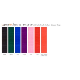 LupinePet Basics 3/4" Blaze Orange Leashes for Medium and Larger Dogs