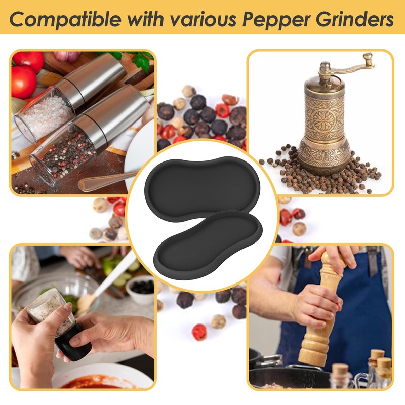 Koluti Salt and Pepper Mill Silicone Tray Set of 2,