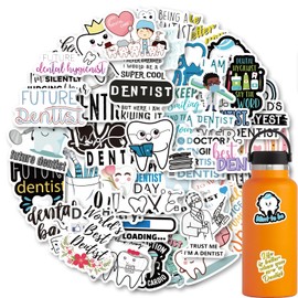 100Pcs Dentist Stickers, Doctor Nurse Waterproof Vinyl Stickers Decals for Laptop Water Bottle Bumper Luggage Computer Skateboard Snowboard. Gift for Kids Girls Teens