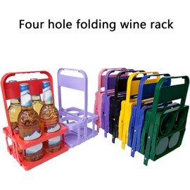Soporte plegable eficaz de 4 botellas, de construcción resistente, soporte de bebidas para exteriores, aventura y portátil