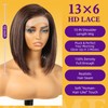 KOME Brown Highlight 13x6 Bob Synthetic Lace Front Wig for
