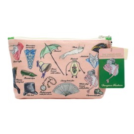 The Unemployed Philosophers Guild Georgian Fashion Bag - 9" Canvas Regency Themed Zipper Pouch for Pencils, Tools, Cosmetics, Toiletries and More
