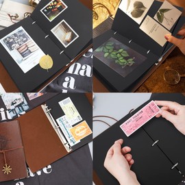 EUBSWA Vintage Photo Album Leather Album with 60 Pages Scrapbook for 240 Pictures Wedding Guest Book Gift for Friend Sailing 21.5 x 17 cm