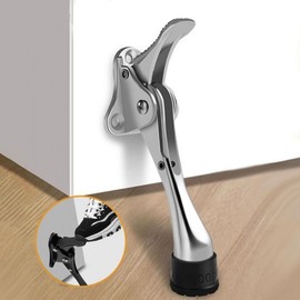 Semi-Automatic Horseshoe Foot-Operated Door Stopper Door Stopper (Black) 2ea