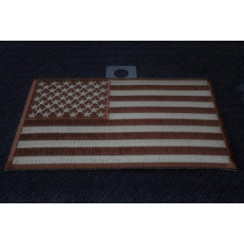 Ivamis Brown Subdued American Flag Patch- 5x3 inch - P5648