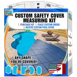 Freetime Fun Rectangle Pool Safety Covers for Inground Pools - Maximum Strength Triple Stitched Solid Rectangular Winter In Ground Swimming Pool Cover, Hardware Included (Custom Sizing)