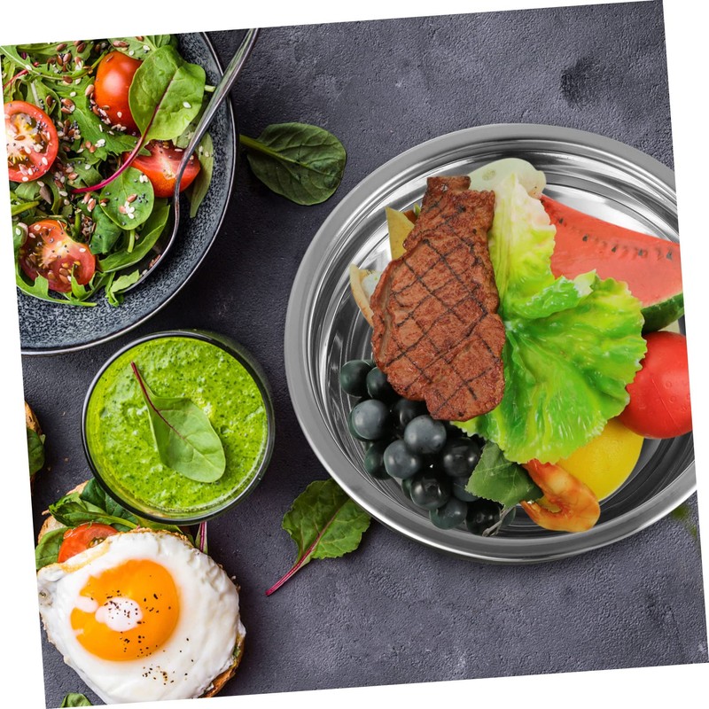MAGICLULU 2Pcs Stainless Steel Salad Bowls with Lids Heights Rustproof