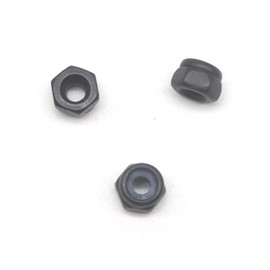 binifiMux 100pcs M3-0.5mm Pitch Black Nylock Nuts Nylon Insert Self Locking Nuts for RC