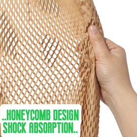 30cm X 100M Paper Bubble Wrap Roll, Brown Packing Paper for Moving and Gifts, Brown Honey Comb Packing Paper, Great Alternative to All Plastic Wraps