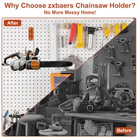 zxbaers 2PCS Chainsaw Wall Mount, Heavy Duty Chainsaw Holder, Chainsaw Hanger, Garage Organization Garage Storage Shed Organizer Mounted Chainsaw Rack