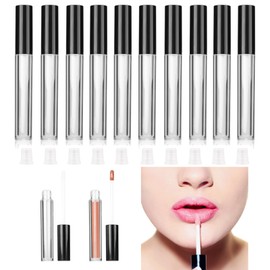 CHENYU Pack of 12 Lip Gloss Containers 10 ml Mini Make Up Container Refillable Lip Balm Container DIY Mini Lip Gloss Container Transparent Makeup Tool for Lip Gloss in Black