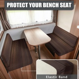 Darisoco 3D Wood 2Pcs RV Sofa Cover 2 Set RV Dinette Cushion Covers Elastic Cushion Slipcovers Loveseat Furniture Protector for RV Camper