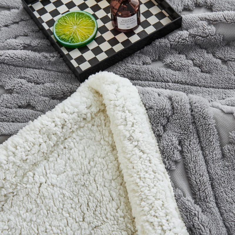 Large Bohemian Bed Blanket 80'' × 90'', Light Grey