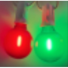 Xingzd 25FT Outdoor String Lights, Green String Lights with 25 Bulbs & 2 Spare, G40 0.6W LED Light Bulbs, Frosted Red/Green
