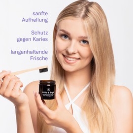 Smilebite Teeth Whitening Powder with Coconut Charcoal, 30 g, Natural Whitening, Activated Carbon Powder, Protection and Freshness, Teeth Whitening, Cosmetic Teeth Cleaning, Activated Charcoal Powder