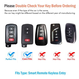 Tukellen for Key Fob Cover Genuine Leather with Keychain,Leather Key Case Protector Compatible Highlander RAV4 Camry Corolla Avalon Tacoma Tundra (only for Keyless go)-Brown