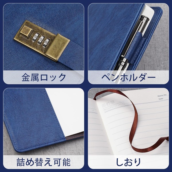 WEMATE Journal Keyed Notebook A5 with Pen and Gift Box