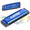 East top Harmonica Beginner, Blues Harmonica for Kids, Stainless Steel