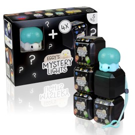 MegaLight Blind Box Mini Night Lights for Children, Pack of 5, Mystery Box, Toby Turtle + 4 out of 9 at Random, Infinitely Dimmable, with Pendant, 4 Different Light Colours, EGGY'S Mystery Lights