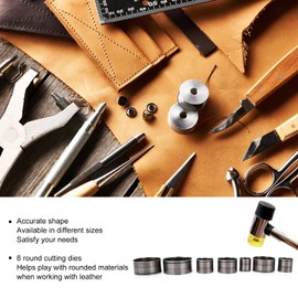 Circle Cutter Made of Alloy Steel 25-60 mm Cutting Dies Set, Leather Craft Handmade Hole Punch, Punch Made of Cutting Dies Set, Round