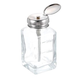 HARFINGTON Solvent Alcohol Dispensers 180ml(6.1oz) Conical Push Down Liquid Dispenser Pump Bottle Sprinkler Head with Stainless Steel Tube and Copper Core for Acetone Polish Remover