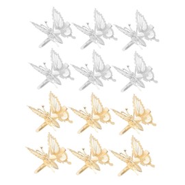 Beaupretty Clips De Cabello Metálicos De Huecas 3D Brillantes Para Mujeres Y Niñas Paquete De 12 Pinzas De Peinado Resistentes 1.57In Accesorios Para Cabello