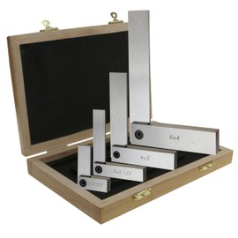 Anytime Tools Machinist Square Set 4 pc 90° Precision Ground Steel Hardened w/Case Metalworking Woodworking