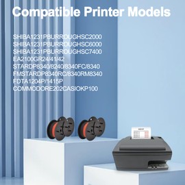 15-Pack Replacement for GR24 GR24BR Universal Twin Spool Calculator Ribbon Porelon 11216 use with Nukote BR80c, Sharp El 1197 P III, Porelon 11216, Dataproducts R3027 Printer (Black/red, 15-Pack)