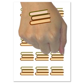 Stack of Books Reading Temporary Tattoo Water Resistant Fake Body Art Set Collection - 15 2" Tattoos (1 Sheet)