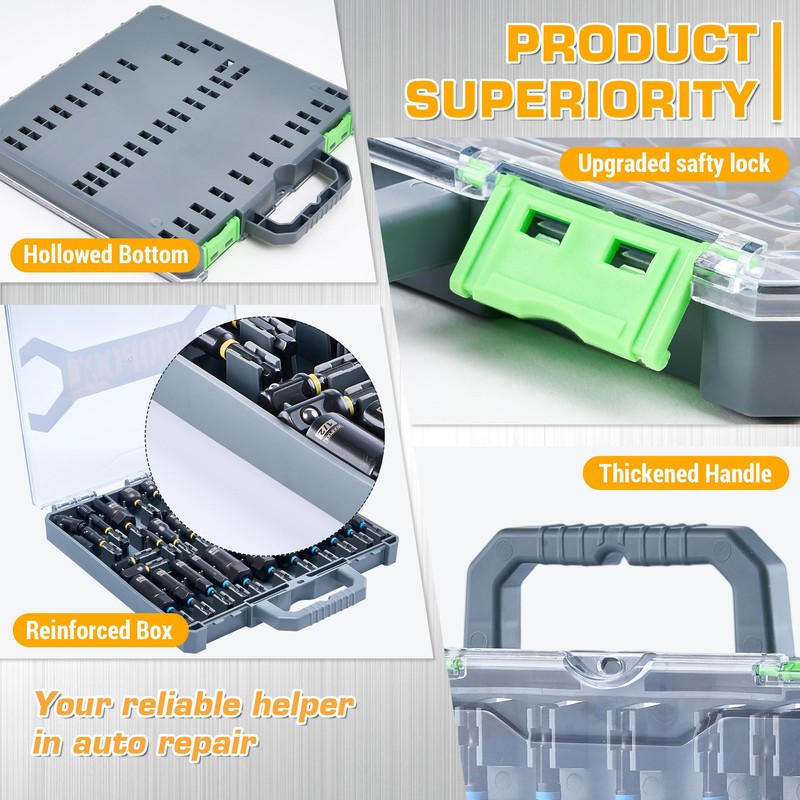 KOOPOOL Magnetic Impact Nut Driver Set, Metric & SAE Driver