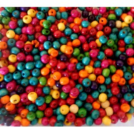 Unbranded 1000 Mixed Color Painted Wood Round Spacer Beads 8x6mm 1.5-2mm hole aprx 1000