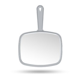 Gladmart Hand Mirror Salon Barber Hairdressing Handheld Mirror with Handle (Square Grey 7.4 x 10.3 inches)