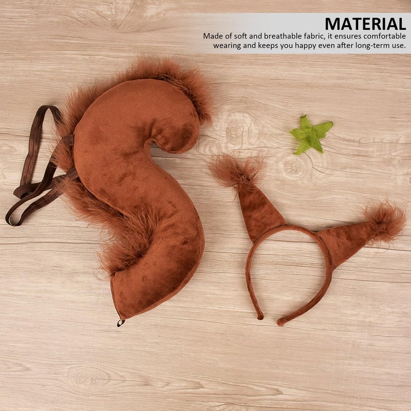 CYNOSURETECH 1 Piece Squirrel Ear Headband and 1 Piece Squirrel