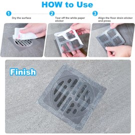 TicEaik 50pcs Filtro Desechable para Desague, Atrapa Pelos Ducha Cuadrado para Ventosa, Fregadero, Tapa de Bañera, Colector de Cabello, Accesorio para Cocina