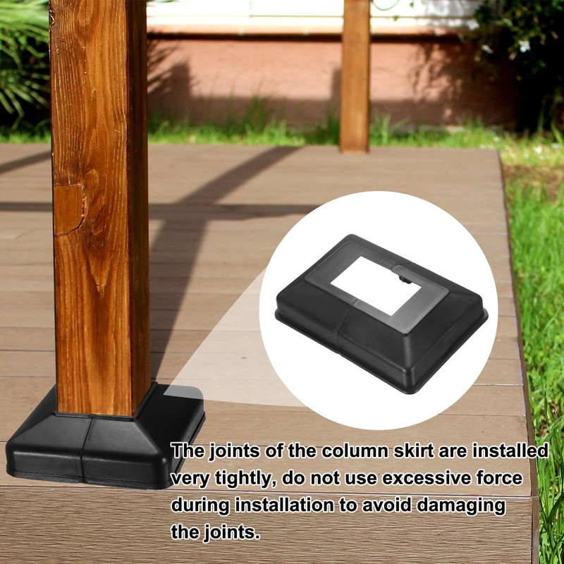 uxcell 4Pcs Post Base Cover, 4.25"x3" (Internal Size 1.25"x2") PVC