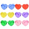 Fengek 6 Pcs Heart Shape Sunglasses Frameless Transparent Glasses Party