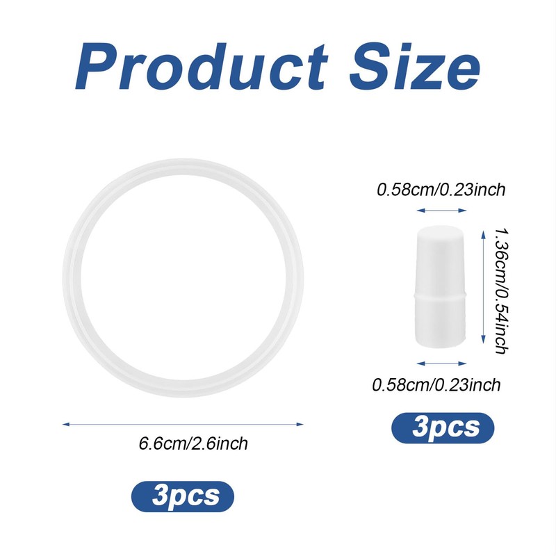 3pcs Food Jar Gaskets, Silicone Replacement O Ring with 3