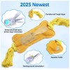 BENTOPAL Interactive Squeaky Dog Bone Toy Motion Activated Small Puppy