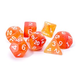 vvpesca Orange DND Dice Set of 7 – Polyhedral Dice Set for TTRPGs,Dungeons and Dragons,Role Playing Games and Other Table Games– D20 System Dice (Bright Orange)