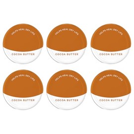 6 Pack Cocoa Butter Lip Balm - Petroleum Jelly 20g Tin In Original, Coco Butter, Alo Vera & Rosy Flavors Ideal for Soothing, Moisturizing, and Protecting Dry or Cracked Lips Sold By Zinnia