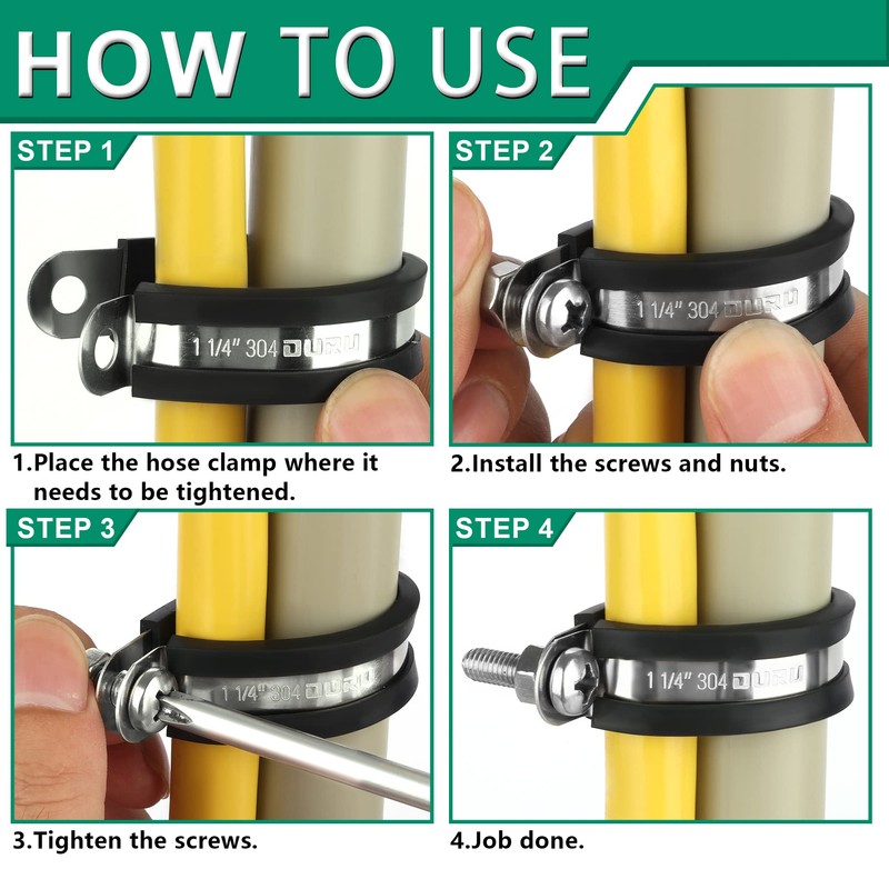 OURU 1/2 Inch Cable Clamps, Rubber Coated Insulated Clamps, 30pcs,