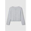 JAJU [JAJU] Her Pointelle Long Sleeve Lounge Cardigan_Melange Grey