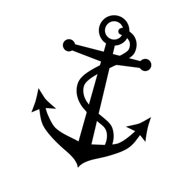 Ship Anchor Sailing Vinyl Decal Sticker for Car/Window/Wall (Blue Gloss)
