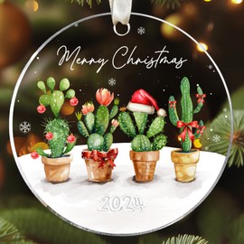 Cactus Ornament - Cactus Christmas Ornament - Cactus Ornaments for Christmas Tree, Cactus Xmas Ornaments - Cactus Gifts, Cactus Lovers Gifts, Cactus Themed Gifts - Acrylic Christmas Ornaments 2024