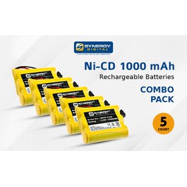 Synergy Digital Cordless Phone Battery, Compatible with Bell Phone 32011 Cordless Phone Battery Combo-Pack Includes: 5 x SDCP-C322 Batteries