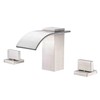 Waterfall Widespread Bathroom Faucet Brushed Nickel, 3 Hole 8 Inch