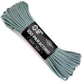 Atwood Rope MFG Color Changing 550 Paracord 100 Feet 7-Strand Core Nylon Parachute Cord Outside Survival Gear Made in USA | Lanyards, Bracelets, Handle Wraps, Keychain (Watermelon)