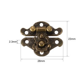 uxcell 10 Sets Wood Case Chest Box Rectangle Clasp Closure Hasp Latches Bronze Tone 28 x 23mm