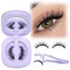 Lanflower Magnetic Eyelashes with Applicator, Mangetic Eyelashes Natural Look, Wispy